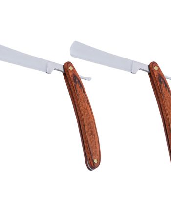 Vintage Straight Razor for Men with Colored Wood Handle 7.08 Inch Manual Shaving Razor Set 2 Pack for Precise Beard Grooming and Comfortable Home Use