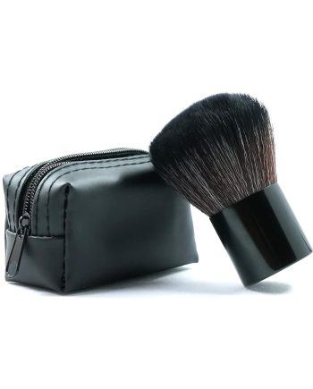 Portable Mini Shaving Brush with PU Pouch - Easy Carry Mini Brush for Frequent Travelers - Durable Synthetic Fibers, Anti-rust Aluminum Handle, Handy Mini Pouch, Fast and Rich Lathering