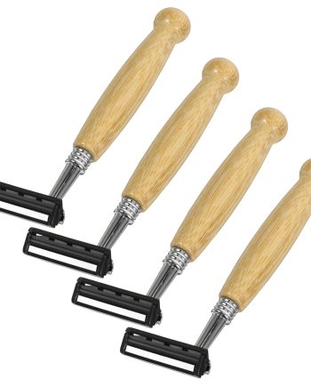 4Pcs Handle Stainless Steel Razor Manual Shaver for Men and Women Smooth Body Hair Trimmer Professional Single Blade Design