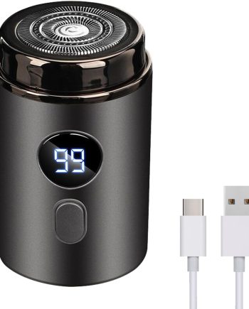 Electric Mini Razor Pockets Shaver for Men,Floating Big Shave Head Quick Shave, Waterproof IPX7 Mini Portable Shaver,USB C Charge LED Power Display Mini Trimmer, Great for Travel,Car,Home Use (Gray)