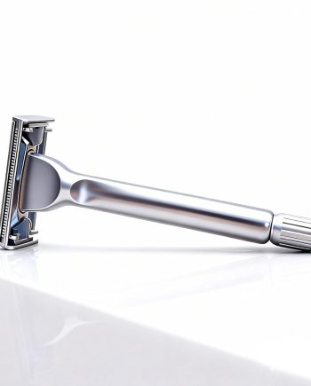 Butterfly Open Double Edge Safety Razor for Men + 10 Stainless Steel Blades,Barber Grade Vintage Shaving Machine, Smooth, Reusable, Eco-Friendly