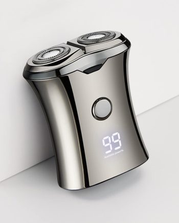 Electric Mini Travel Shaver for Men - Pocket Size Washable Electronic Razor - Mens Rechargeable Portable Cordless Small Shaving Face Beard - Wet & Dry Rotary Compact Electrical Shave