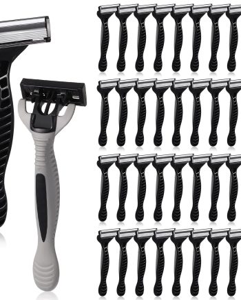 24 Pcs Men's Disposable Razors Bulk 5-blade Blade Razors for Men Set Sensitive Skin Razor Disposable Head Razor for a Smooth and Comfortable Shave