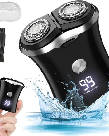 Mini Portable Electric Travel Shaver - Pocket Size Washable USB Rechargeable Shaving Razor Cordless & Compact Small Rotary Shavers Wet & Dry Waterproof Mini Shave for Men Teen Boys Face