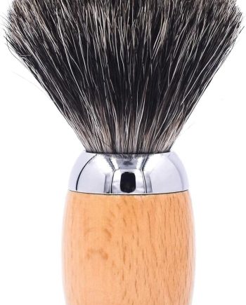 s 100% Mixed Badger Luxury Shaving Brush - Deluxe Beechwood and Chrome Handle - Shaving Stand Included