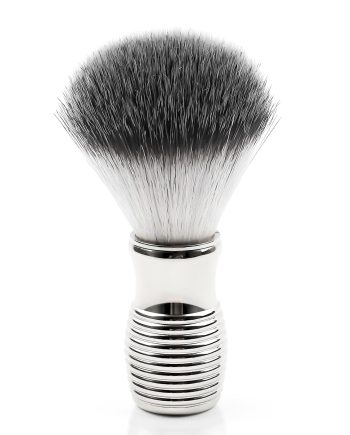 Silver Yellow Shaving Brush for Men，shave brush soft and dense,Ultra Heavy Chrome Handle,Ultra-Strong Nut Structure,Minimal Shedding, Fast Lather,The best shave of your life!