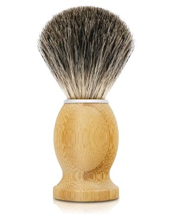 Hand Crafted Pure Badger Shaving Brush for Wet Shave, Comfortable Bamboo Handle, Soft Bristle, Best Gift for Bearded Man