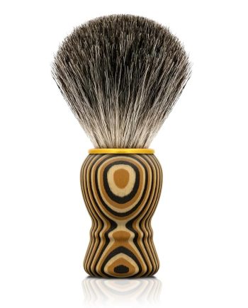 Hand Crafted Pure Badger Shaving Brush for Wet Shave, Soft Bristle, Art Annual Ring Wood Handle, Best Gift for Bearded Man
