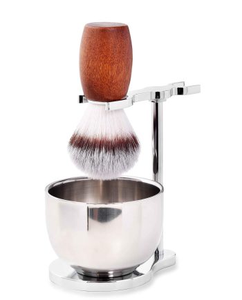 Men's Shaving Brush Set, 3 Pcs Grooming Set of Shaving Brush Stand and Bowl for Wet Shaving
