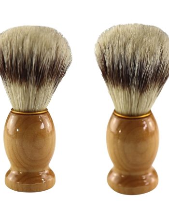2-Pack Wood Handled Badger Hair Shaving Brush for Use With -Free Shaving Cream